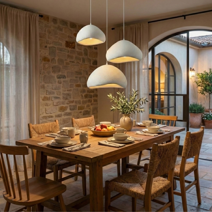 Brilagi - Pendelleuchte WABI SABI an Kabel, 3xE27/40W/230V, Ø 82 cm, weiß