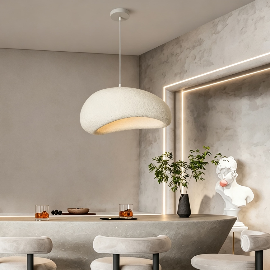 BRILAGI - Pendelleuchte WABI SABI mit Kabel 1xE27/60W/230V Ø 50 cm weiß
