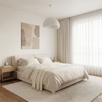 Brilagi - Pendelleuchte WABI SABI mit Kabelaufhängung, 1xE27/40W/230V, Ø 50 cm, weiß