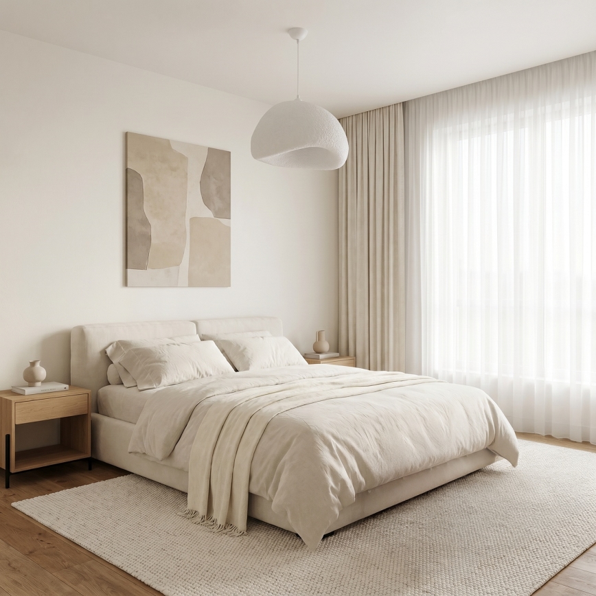 Brilagi - Pendelleuchte WABI SABI mit Kabelaufhängung, 1xE27/40W/230V, Ø 50 cm, weiß