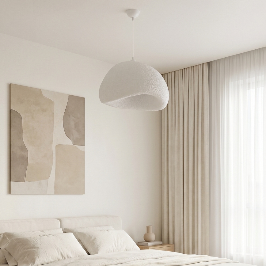 Brilagi - Pendelleuchte WABI SABI mit Kabelaufhängung, 1xE27/40W/230V, Ø 50 cm, weiß