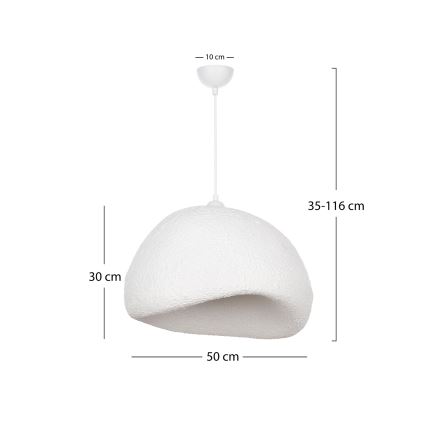 Brilagi - Pendelleuchte WABI SABI mit Kabelaufhängung, 1xE27/40W/230V, Ø 50 cm, weiß
