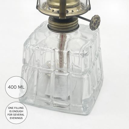 Brilagi - Petroleumlampe MERLIN klar/gold/Patina