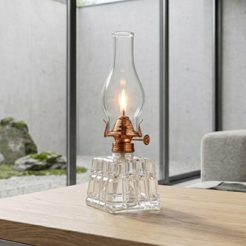 Brilagi - Petroleumlampe MERLIN Klarglas/Bronze/Patina