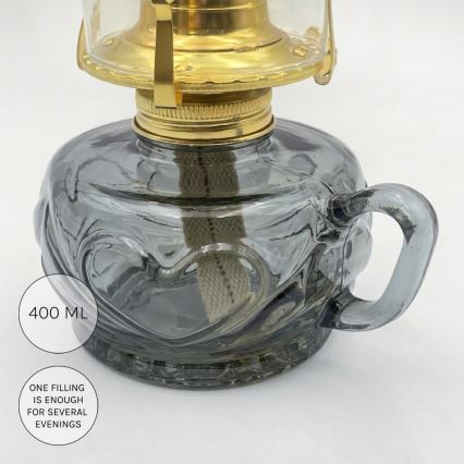 Brilagi - Petroleumlampe MERLIN rauchgrau/grau
