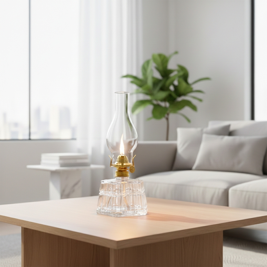 Brilagi - Petroleumlampe MERLIN transparent/goldfarben