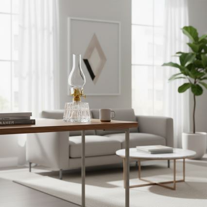 Brilagi - Petroleumlampe MERLIN transparent/goldfarben