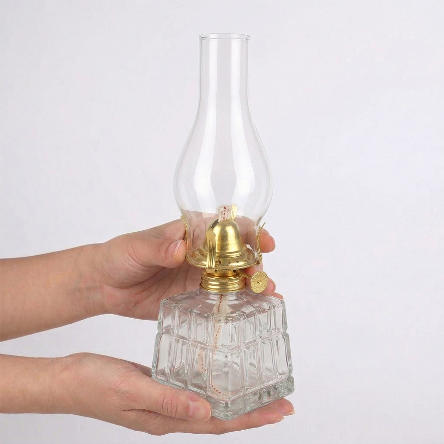 Brilagi - Petroleumlampe MERLIN transparent/goldfarben