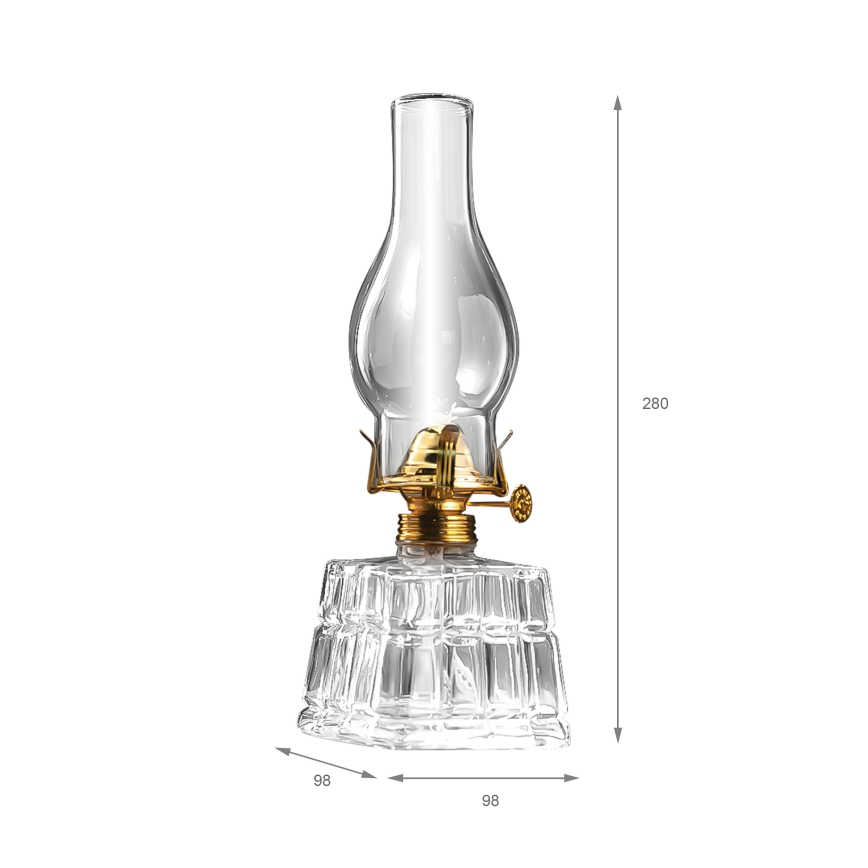 Brilagi - Petroleumlampe MERLIN transparent/goldfarben