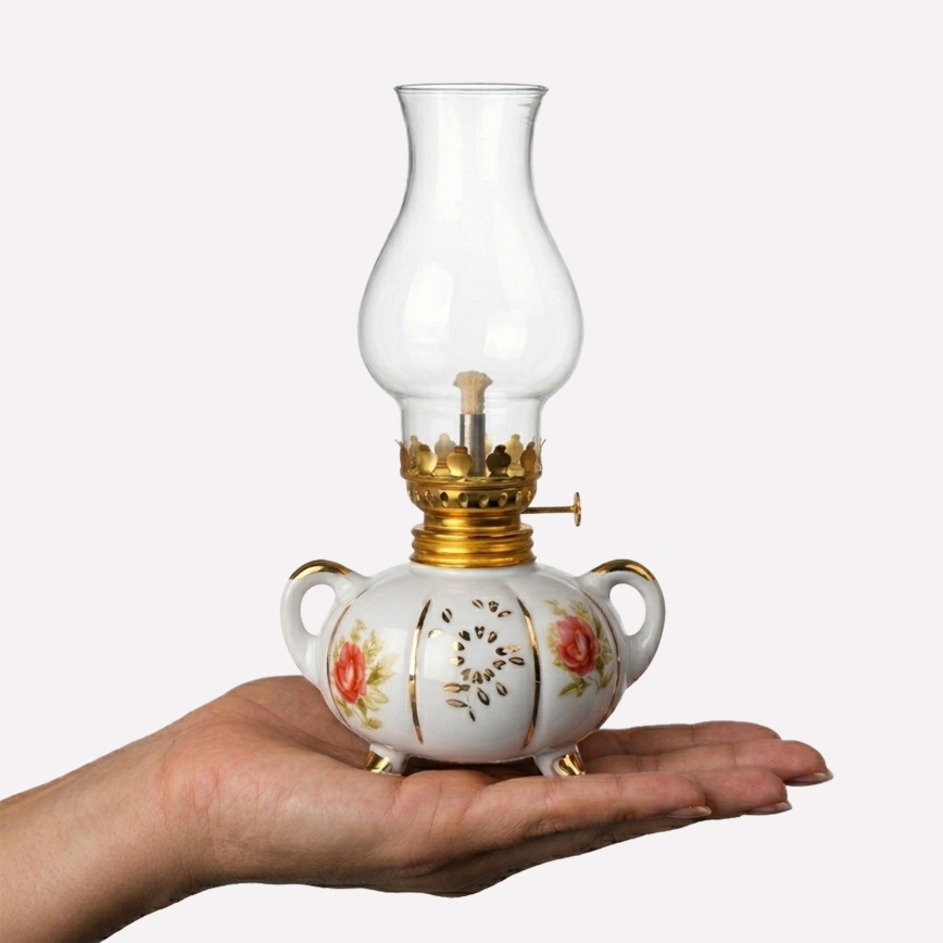Brilagi - Petroleumlampe MERLIN Weiß/Gold