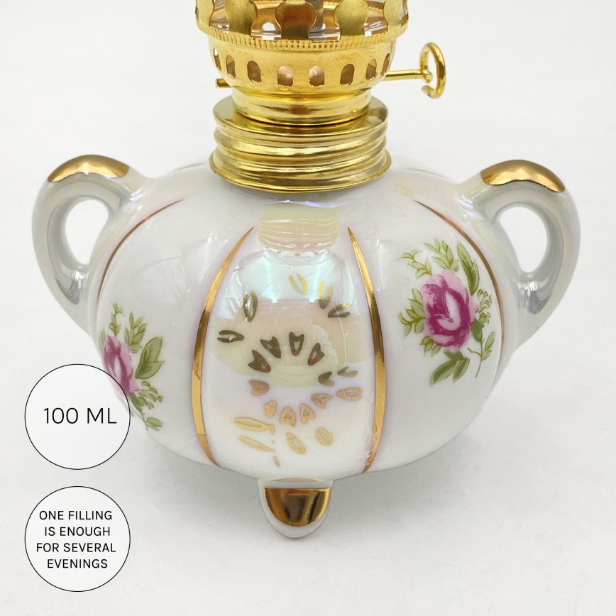 Brilagi - Petroleumlampe MERLIN Weiß/Gold