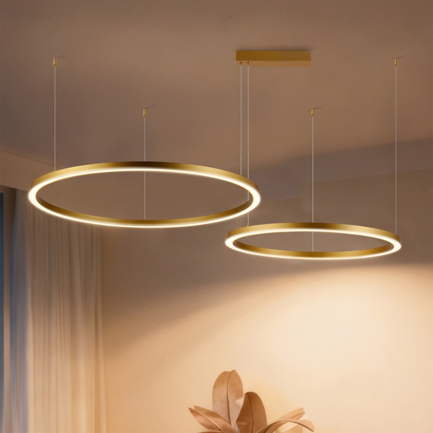 Brilagi - LED-dimmbare Pendelleuchte an Kabel PORTOFINO LED/98W/230V 3000-6000K goldfarben + Fernbedienung