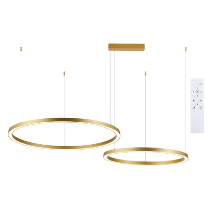 Brilagi - LED-dimmbare Pendelleuchte an Kabel PORTOFINO LED/98W/230V 3000-6000K goldfarben + Fernbedienung