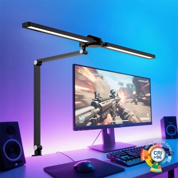 Brilagi - RGBTW-LED, dimmbare Tischlampe mit Klemme und Touch-Bedienung VARIO LED/18W/230V 3000-6500K CRI 96 schwarz