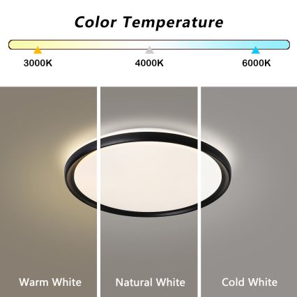 Brilagi - LED dimmbare Deckenleuchte RIVO LED/72W/230V 3000-6000K schwarz Ø 50 cm + Fernbedienung