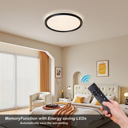 Brilagi - LED dimmbare Deckenleuchte RIVO LED/72W/230V 3000-6000K schwarz Ø 50 cm + Fernbedienung