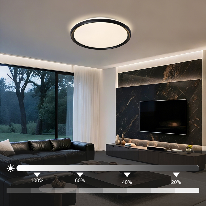 Brilagi - LED dimmbare Deckenleuchte RIVO LED/72W/230V 3000-6000K schwarz Ø 50 cm + Fernbedienung