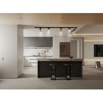 Brilagi - Schienenspot HUSKY 8xGU10/10W/230V schwarz/gold