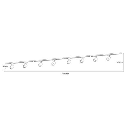 Brilagi - Schienenspot HUSKY 8xGU10/10W/230V schwarz/gold
