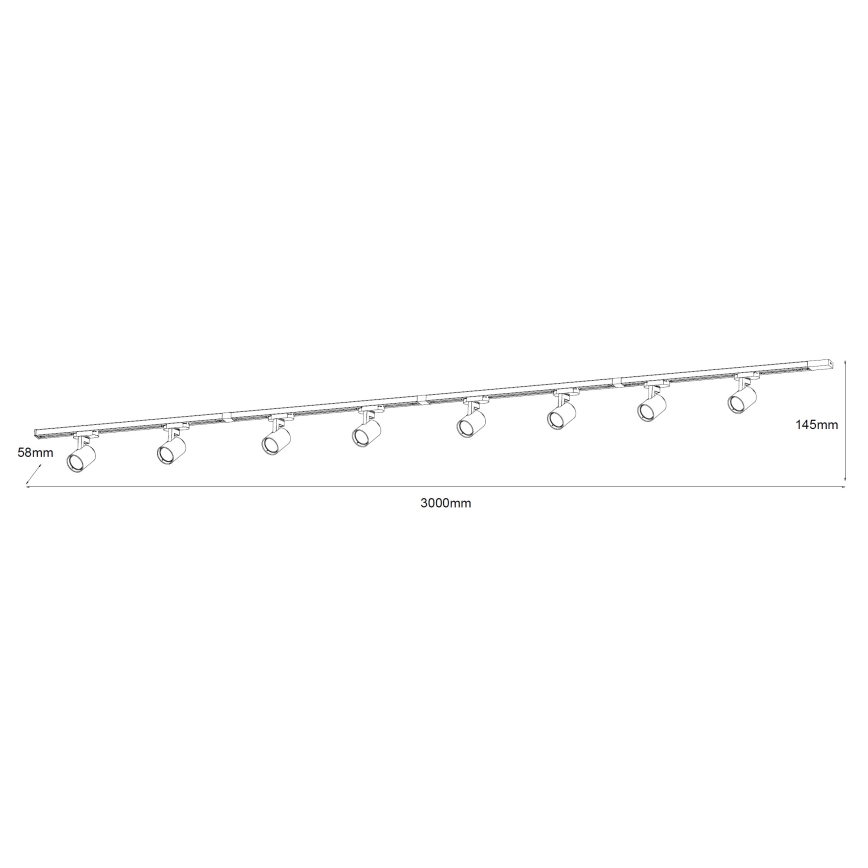 Brilagi - Schienenspot HUSKY 8xGU10/10W/230V schwarz/gold