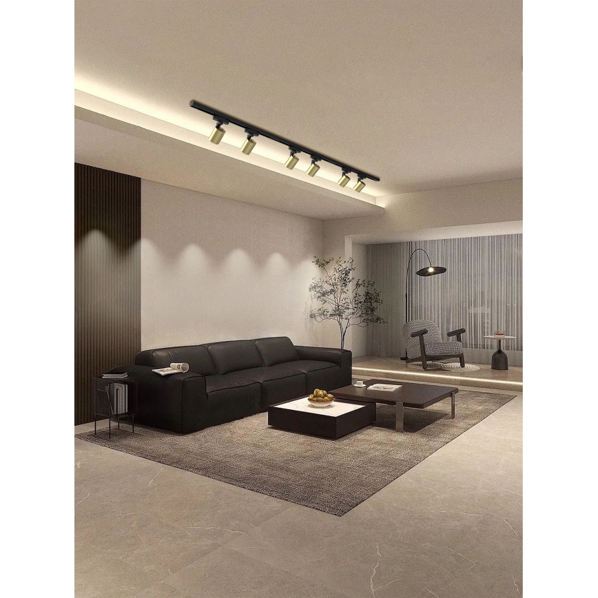 Brilagi - Schienenstrahler im HUSKY-Schienensystem 6xGU10/10W/230V schwarz/gold