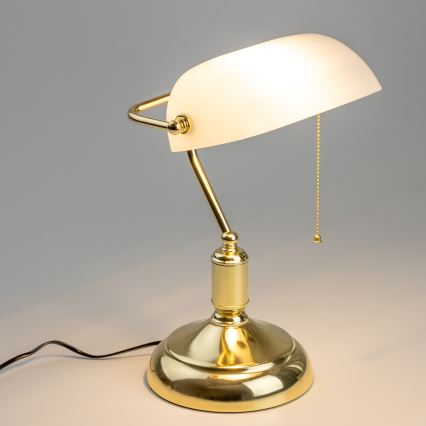 Brilagi - Schreibtischlampe BANK OFFICE 1xE27/60W/230V gold/weiß