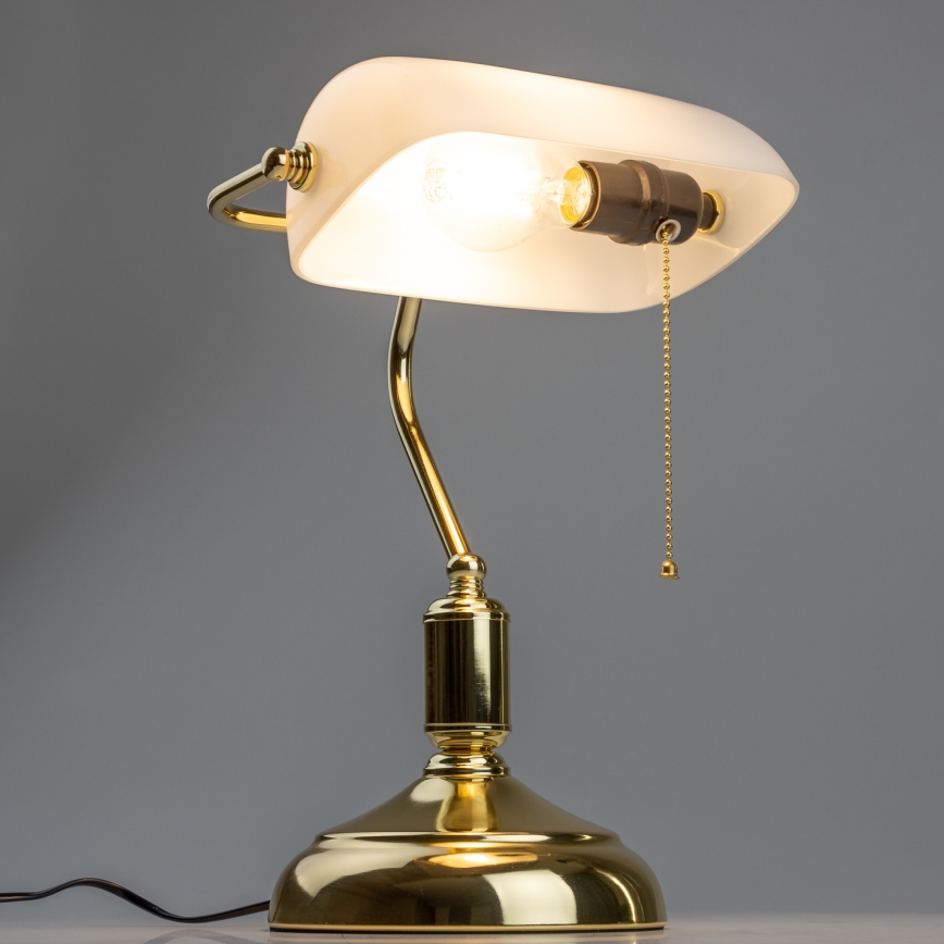 Brilagi - Schreibtischlampe BANK OFFICE 1xE27/60W/230V gold/weiß
