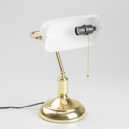 Brilagi - Schreibtischlampe BANK OFFICE 1xE27/60W/230V gold/weiß