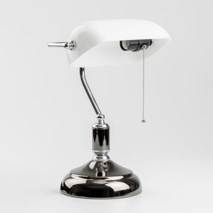 Brilagi - Schreibtischlampe BANK OFFICE 1xE27/60W/230V schwarz/silber/weiß