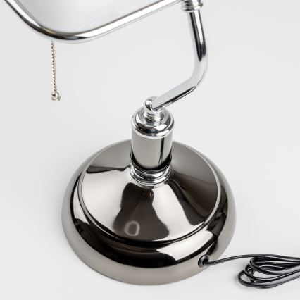 Brilagi - Schreibtischlampe BANK OFFICE 1xE27/60W/230V schwarz/silber/weiß