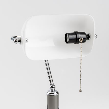 Brilagi - Schreibtischlampe BANK OFFICE 1xE27/60W/230V schwarz/silber/weiß