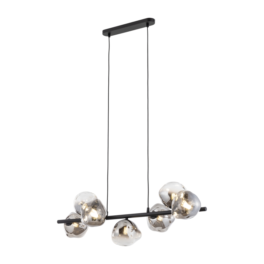 Brilagi - Seil-Pendelleuchte VULCANO 7xG9/8W/230V schwarz/rauchschwarz