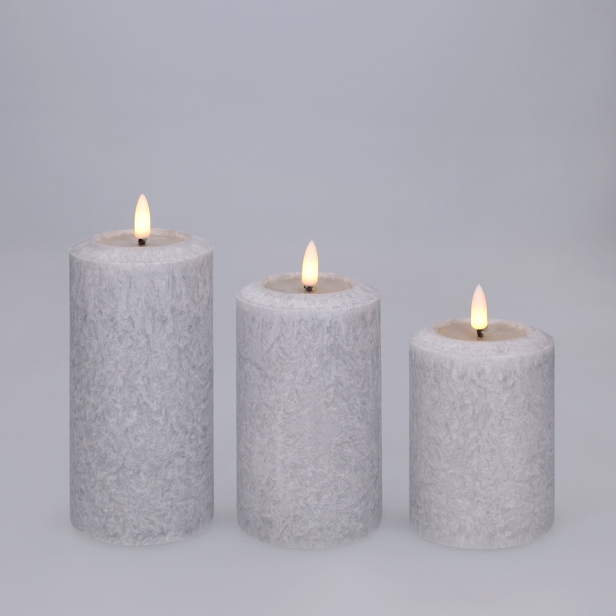 BRILAGI - SET 3x LED-Kerzen LED/2xAA grau
