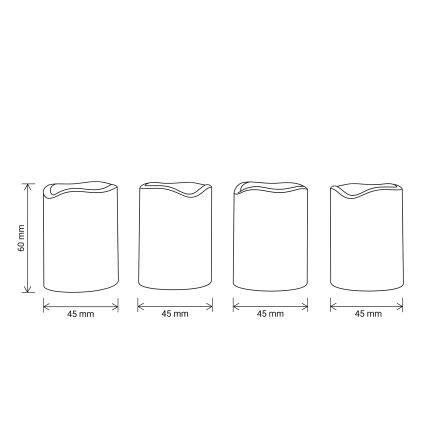 BRILAGI - SET 4x LED Kerzen LED/1xCR2032 cremefarben + Timer