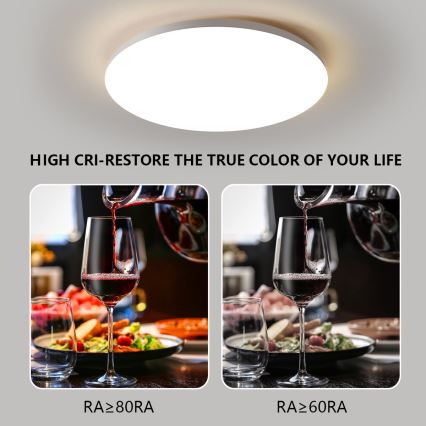 Brilagi - SMART dimmbare LED-Deckenleuchte LED/36W/230V Ø 48 cm 3000-6000K Wi-Fi Tuya Beacon + Fernbedienung