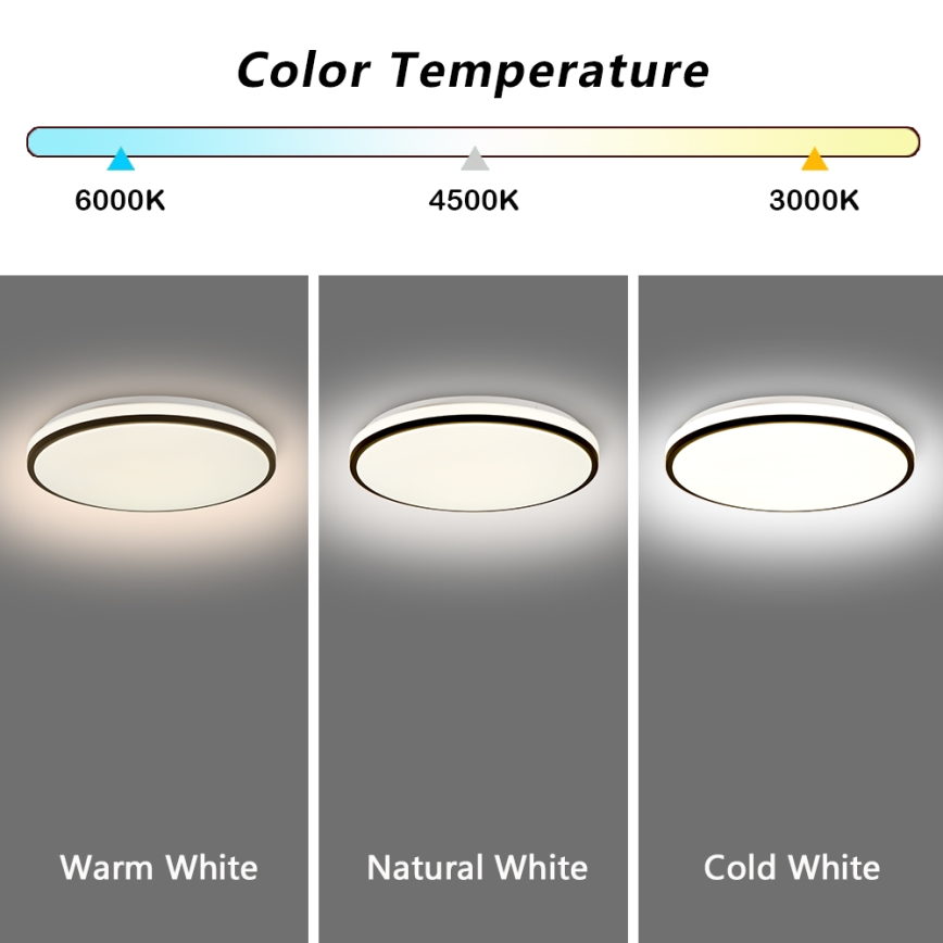 Brilagi - LED-dimmbare Deckenleuchte SMART LED/24W/230V Ø 38 cm 3000–6000K Wi‑Fi Tuya Beacon + Fernbedienung