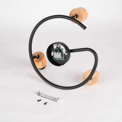 Brilagi - Spotleuchte BASKLITE 3xE27/15W/230V Holz/Schwarz