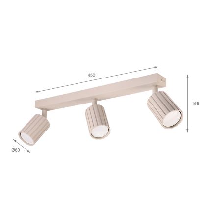 Brilagi - Spotleuchte CRISPINA 3xGU10/10W/230V beige