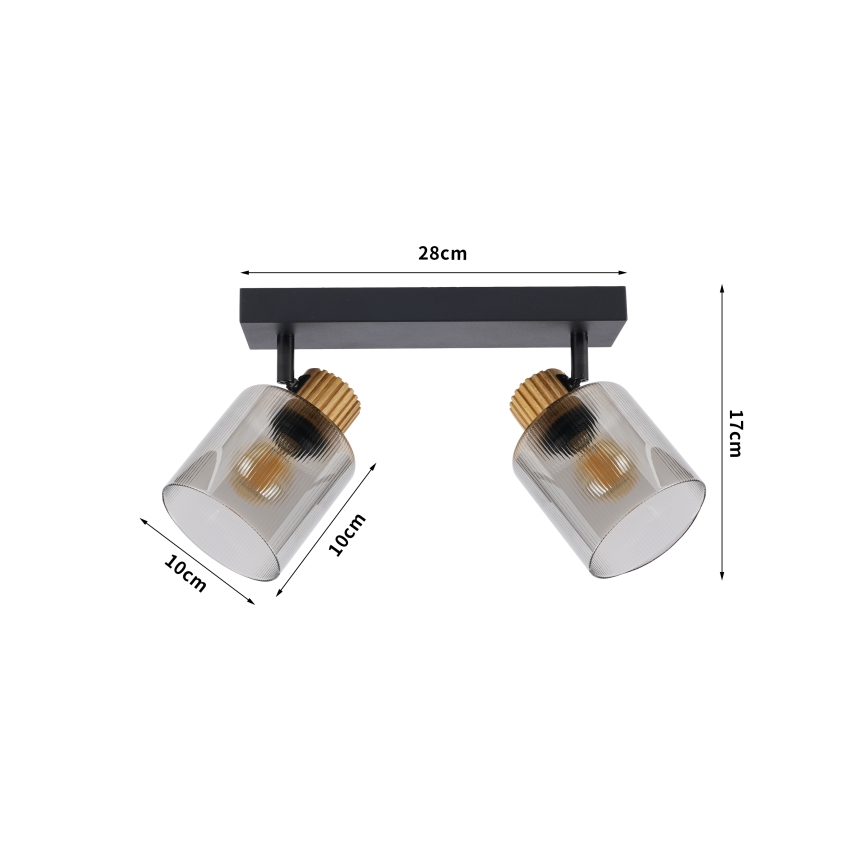 Brilagi - Spotleuchte HYGGE 2xE14/15W/230V schwarz/rauchfarben