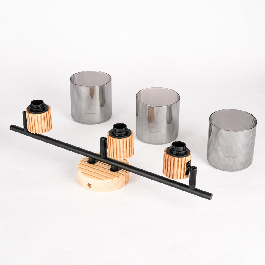 Brilagi - Spotleuchte HYGGE 3xE14/15W/230V Holz/rauchfarben