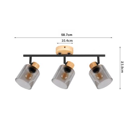Brilagi - Spotleuchte HYGGE 3xE14/15W/230V Holz/rauchfarben