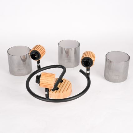 Brilagi - Spotleuchte HYGGE 3xE14/15W/230V Holz/rauchfarben