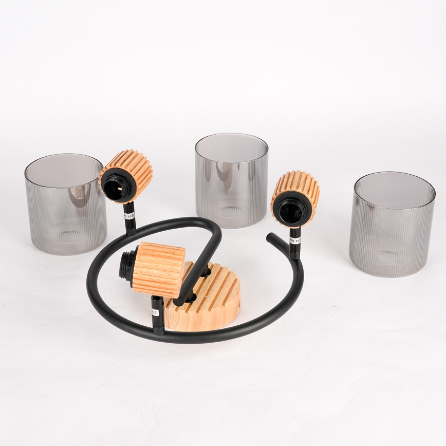 Brilagi - Spotleuchte HYGGE 3xE14/15W/230V Holz/rauchfarben