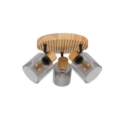 Brilagi - Spotleuchte HYGGE 3xE14/15W/230V Holz/rauchfarben