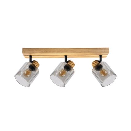 Brilagi - Spotleuchte HYGGE 3xE14/15W/230V Holz/rauchgrau
