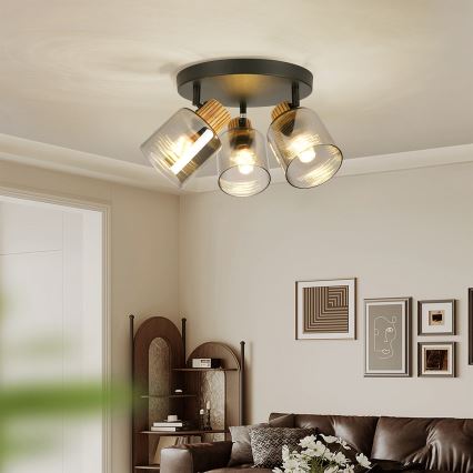 Brilagi - Spotleuchte HYGGE 3xE14/15W/230V schwarz/rauchfarben