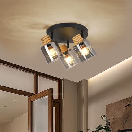 Brilagi - Spotleuchte HYGGE 3xE14/15W/230V schwarz/rauchfarben