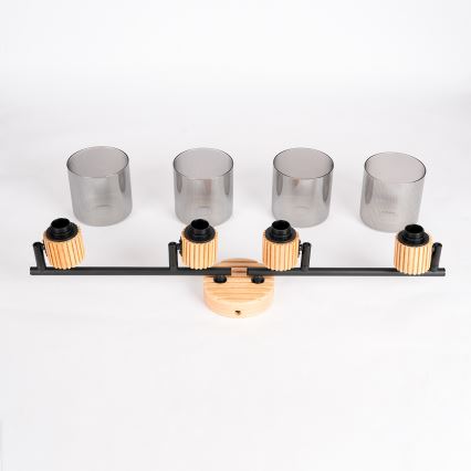 Brilagi - Spotleuchte HYGGE 4xE14/15W/230V Holz/rauchfarben