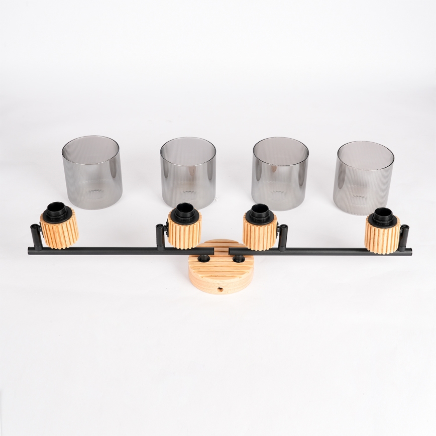 Brilagi - Spotleuchte HYGGE 4xE14/15W/230V Holz/rauchfarben