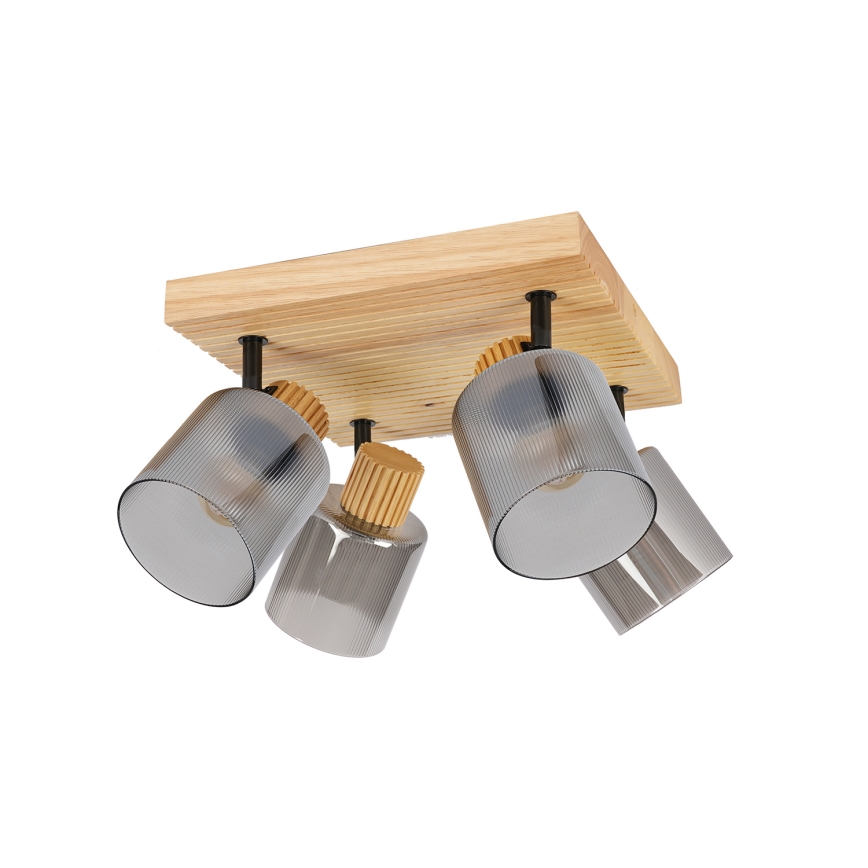 Brilagi - Spotleuchte HYGGE 4xE14/15W/230V Holz/rauchfarben